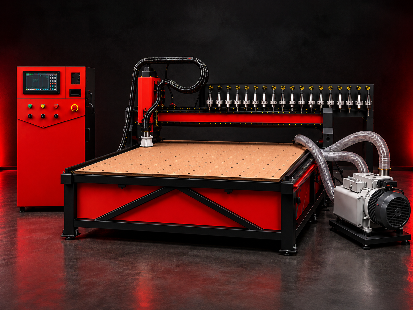 Router CNC CORTek Industrial 3000 ATC com mesa de vácuo